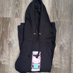 Sanrio X Girl skateboards black pullover hoodie